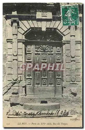 Cartes postales Le Puy Porte du XVI siecle Rue des Farges