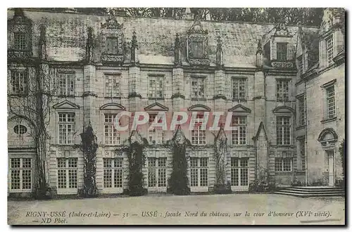 Cartes postales Rigny Usse Indre et Loire Usse facade Nord du chateau sur la cour d'honneur