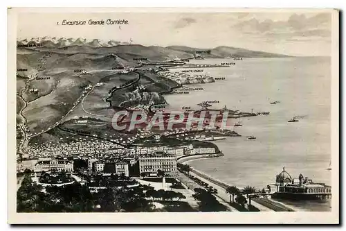 Cartes postales Excursion Grande Corniche