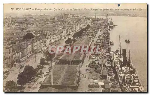 Ansichtskarte AK Bordeaux Perspective des Quais Carnot et Bacalon Vue plongeante prise du transbordeur Bateau