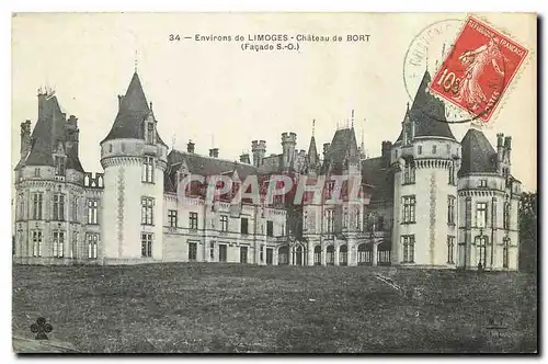 Cartes postales Environs de limoges Chateau de Bort Facade S O