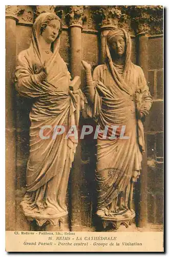 Cartes postales Reims La Cathedrale Grand Portail Porche central