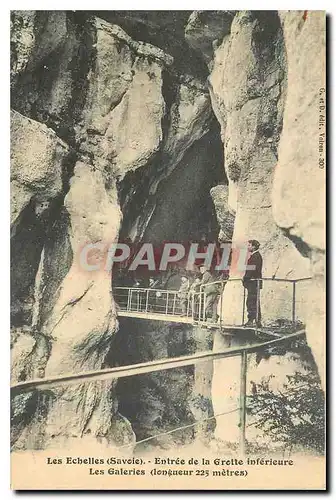 Cartes postales Les Echelles Savoie Entree de la Grotte interieure Les Galeries