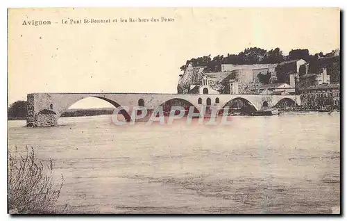 Cartes postales Avignon Le Pont St Renezet et les Rochers des Doms