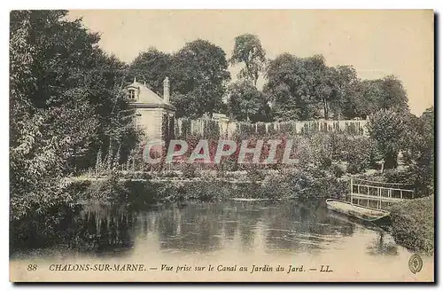 Cartes postales Chalons sur Marne Vue prise sur le Canal au Jardin du Jard