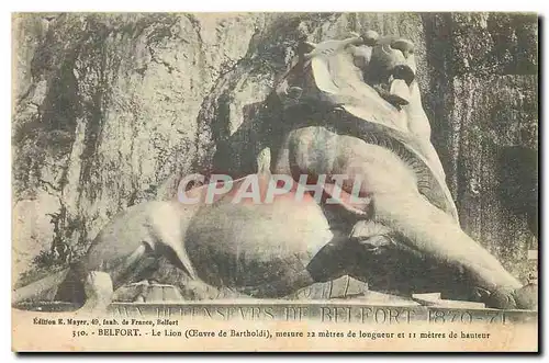 Cartes postales Belfort Le Lion Ceuvre de Bartholdi