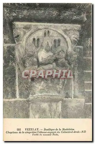 Cartes postales Vezelay Basilique de la Madeleine Chapiteau de la einquiteme Colonne engagee du Colateral droit