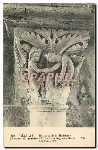 Cartes postales Vezelay Basilique de la Madeleine Chapiteau du quatrieme Pilier de la Nef cote Ouest