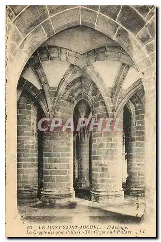 Cartes postales Le Mont Saint Michel l'Abbaye La Crypte des gros Pilliers