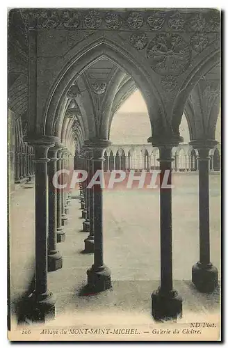 Cartes postales Abbaye du Mont Saint Michel Galerie dy Cloitre