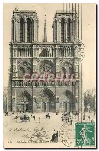 Cartes postales Paris Facade de Notre Dame