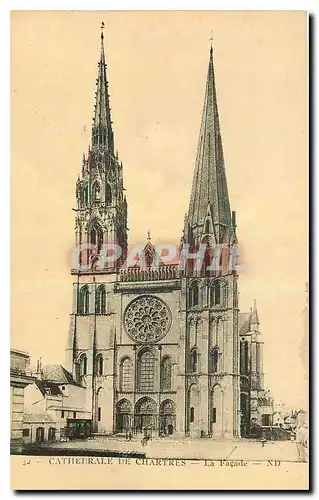 Cartes postales Cathedrale de Chartres La Facade