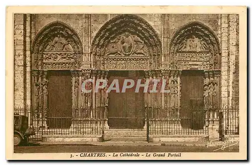 Ansichtskarte AK Chartres La Cathedrale Le Grand Portail