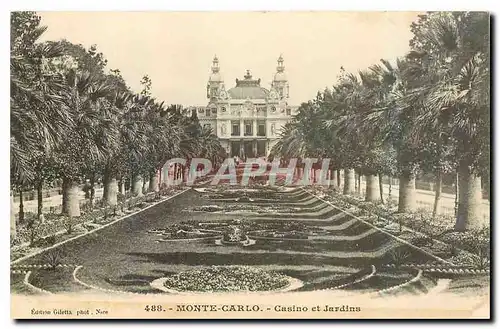 Cartes postales Monte Carlo Casino et Jardins