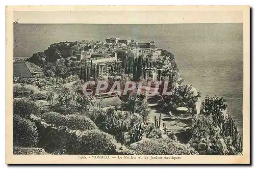 Cartes postales Monaco Le Rocher et les Jardins exotiques