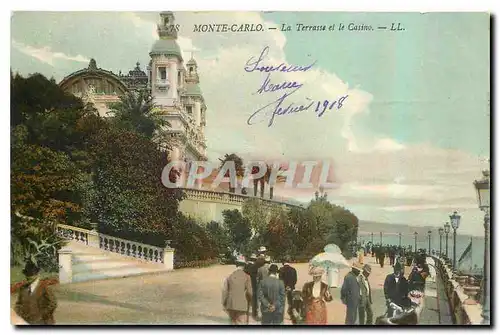 Cartes postales Monte Carlo La Terrasse et le Casino