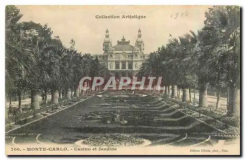 Cartes postales Collection Artistique Monte Carlo Casino et Jardins