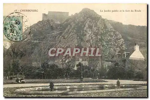 Ansichtskarte AK Cherbourg Le Jardin public et le fort du Roule