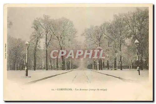 Cartes postales Compiegne les Avenues temps de neige