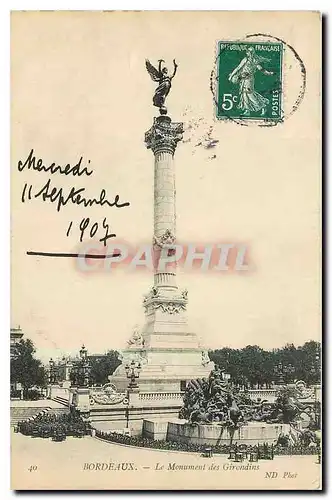 Ansichtskarte AK Bordeaux Le Monument des Girondes