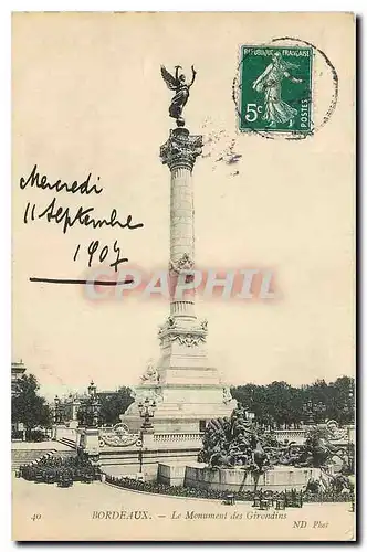 Cartes postales Bordeaux Le Monument des Girondes