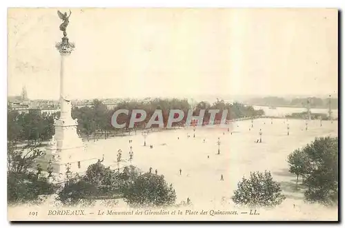 Cartes postales Bordeaux Le Monument des Girondes et la Place des Quinconces