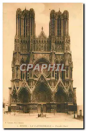 Cartes postales Reims La Cathedrale Facade Ouest