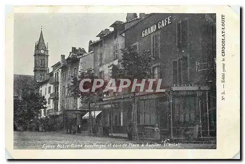 Cartes postales Eglise Notre Dame aux Neiges et coin de Place Aurillac Cantal