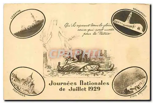 Cartes postales Journees Nationales de Juillet 1929 Lorette Dormans Douaumont Vieil Armand