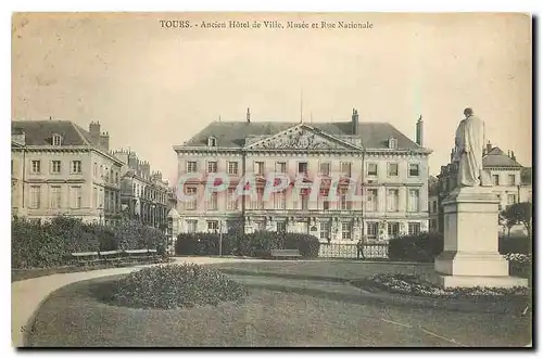 Ansichtskarte AK Tours Ancien Hotel de Ville Musee et Rue Nationale