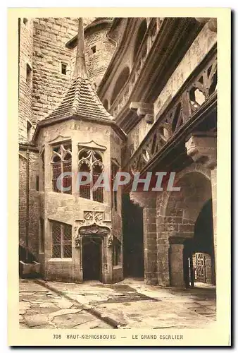 Ansichtskarte AK Haut Koenigsbourg Le Grand Escalier