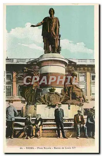 Ansichtskarte AK Reims Place Royale Statue de Louis XV