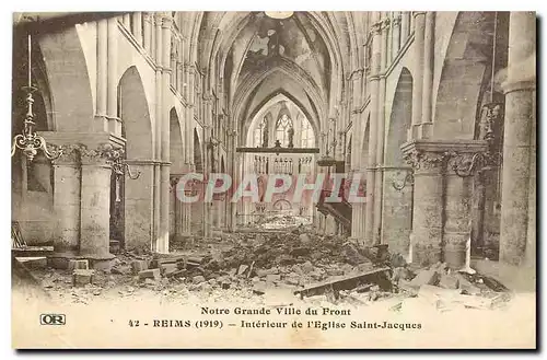 Ansichtskarte AK Notre Grande Ville du Front Reims Interieur de l'Eglise Saint Jacques