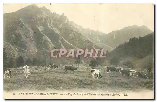 Ansichtskarte AK Environs du Mont Dore Le Puy de Sancy et l'Entree des Gorges d'Enfer Vaches