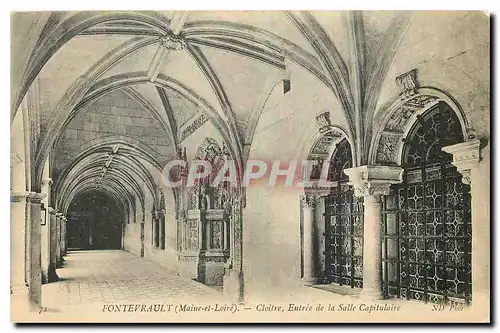 Cartes postales Fontevrault Maine et Loire Cloitre Entree de la Salle Capitualire