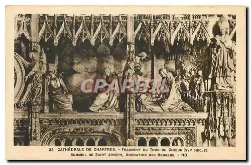 Cartes postales Cathedrale de Chartres Fragment du Tour du Choeur