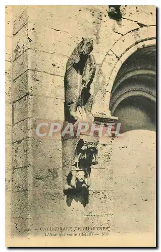 Cartes postales Cathedrale de Chartres lAue qui veille