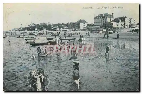 Cartes postales Arcachon La Plage a Maree haute