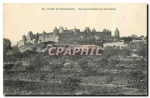 Ansichtskarte AK La Cite de Carcassonne Vue panoramique du Sud Ouest