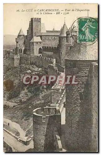 Cartes postales La Cite de Carcassonne Tour de l'Inquisition et le Chateau