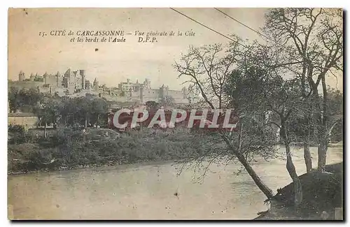 Ansichtskarte AK Cite de Carcassonne Vue generale de la Cite et les bords de l'Aude