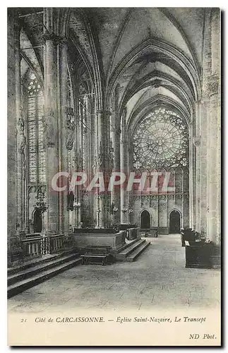 Ansichtskarte AK Cite de Carcassonne Eglise Saint Nazairre Le Transept