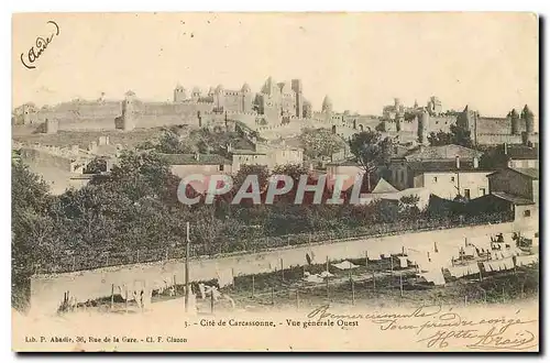 Ansichtskarte AK Cite de Carcassonne Vue generale Ouest