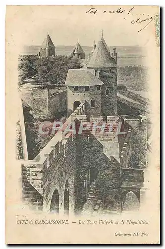 Cartes postales Cite de Carcassonne Les Tours Visigoth et de l'Inquisition