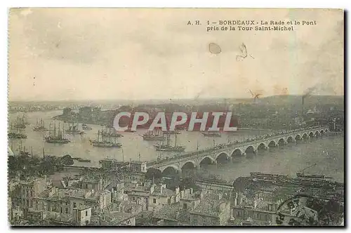 Cartes postales Bordeaux La rade et le Pont pris de la Tour Saint Michel