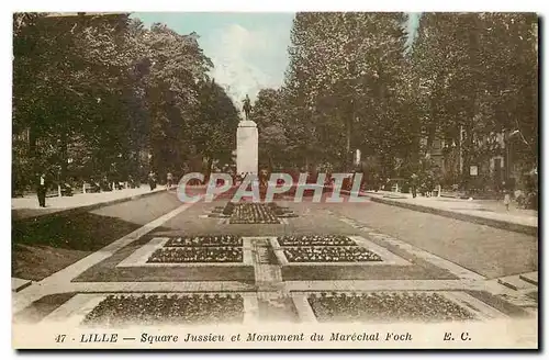 Cartes postales Lille Square Jussieu et Monument du Marechal Foch