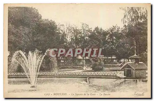 Cartes postales Moulins Le Square de la Gare Le Bassin