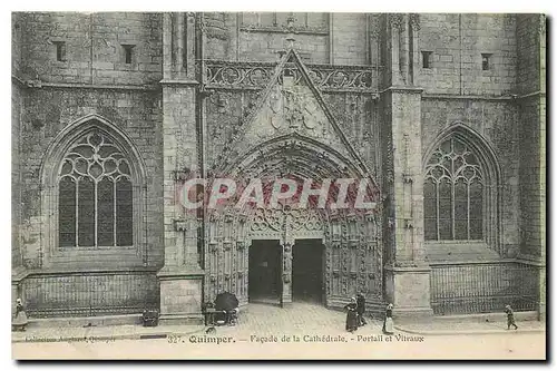 Ansichtskarte AK Quimper Facade de la Cathedrale