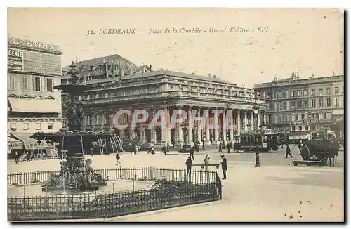 Cartes postales Bordeaux Place de la Comedie Grand Theatre
