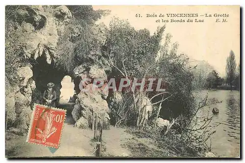 Cartes postales Bois de Vincennes La Grotte et les Bords du Lac